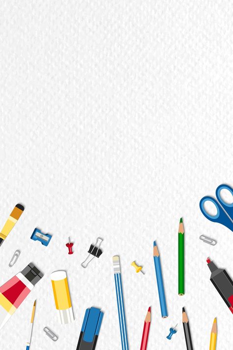 School stationery set on a white background vector | premium image by rawpixel.com / Aew #vector #vectoart #digitalpainting #digitalartist #garphicdesign #sketch #digitaldrawing #doodle #illustrator #digitalillustration #modernart #stationary School Supplies Background, Stationery Background, Wrinkled Paper Background, Background School, Avatar Icon, Brochure Ideas, Colorful Stationery, Confetti Background, Note Doodles