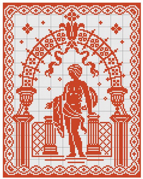 Greek Mythology Cross Stitch, Vintage Cross Stitch Patterns Flowers, Pixel Grid, Crochet Grid, Graph Crochet, Vintage Cross Stitch, Pixel Crochet, Tapestry Crochet Patterns, Stitch Crochet