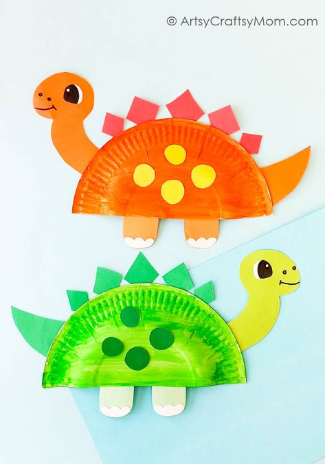 Paper Plate Dinosaur Craft, Paper Plate Dinosaur, Dinosaur Crafts Preschool, Dino Craft, Dinosaur Craft, Dinosaur Activities Preschool, Preschool Art Projects, Paper Plate Crafts For Kids, Toddler Arts And Crafts