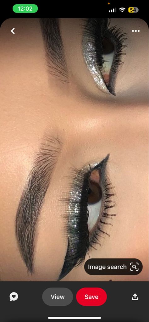 Black And Silver Cat Eye Makeup, Black Sparkly Makeup Looks, Black Makeup Eyeshadow, The Weeknd Concert Makeup Look, Black Makeup Ideas Eyeshadows, Black Glittery Eye Makeup, Cute Concert Makeup Looks, The Weeknd Inspired Makeup, Reputation Makeup Looks