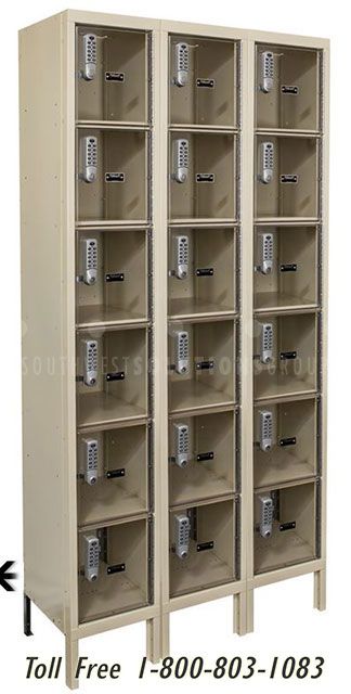 Steel Day Use Lockers with Clear Glass Door and Keyless Lock Safe Lockers, Keyless Locks, Fume Hood, Cabinet Glass, Steel Locker, Art Shelves, Electronic Lock, Office Cabinets, Furniture Manufacturers