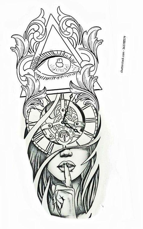 Tato Jam, Half Sleeve Tattoo Upper Arm, Compass And Map Tattoo, Half Sleeve Tattoos Sketches, Memorial Tattoo Ideas, Leg Sleeve Tattoos, Hand Tattoo Designs, Unique Half Sleeve Tattoos, Leg Tattoo Ideas