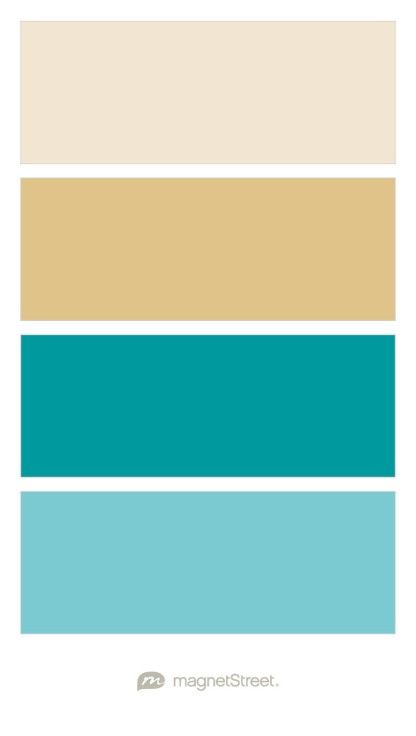 Champagne, Gold, Teal, and Turquoise Wedding Color Palette - custom color palette created at MagnetStreet.com Sangria Wedding Colors, Sangria Wedding, Mint Color Palettes, Dusty Rose Wedding Colors, Mint Bedroom, Lavender Color Palette, Calendar Magnets, Custom Refrigerator, Mint Aesthetic