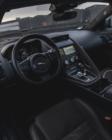 Jaguar F-type Coupe V8 S Coupe Interior Jaguar F Type V8, Jaguar F Type Interior, Jaguar Aesthetic Car, Jaguar Car Aesthetic, Black Jaguar Car, Jaguar Interior, Black Jaguar, High End Cars, Future Cars