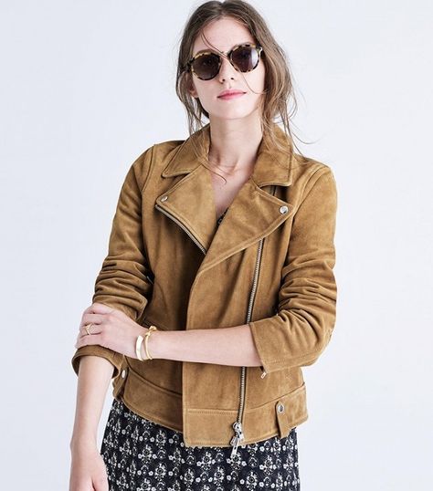 Madewell Suede Motorcycle Jacket Tan Suede Moto Jacket, Trendy Winter Coats, Cold Weather Jackets, Madewell Jacket, Suede Biker Jacket, Suede Moto Jacket, Denim Jacket Women, Leather Moto Jacket, Moto Jacket