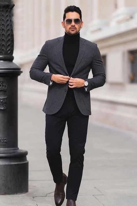 Casual Blazer Outfits Men, Men Vest Outfits, Semi Casual Outfit, Stylish Mens Suits, Blazer Outfits Men, Mens Smart Casual Outfits, Formal Men Outfit, Mens Fashion Blazer, Smart Casual Men