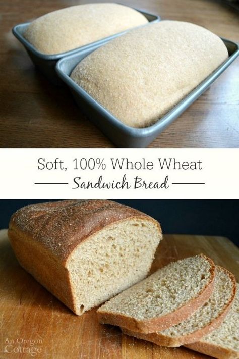 Easy, Soft 100% Whole Wheat Sandwich Bread Tutorial – An Oregon Cottage One Loaf Whole Wheat Bread Recipe, Easy Homemade Whole Wheat Bread, Homemade Whole Wheat Bread Recipes Easy, Quick Whole Wheat Bread, Easy Homemade Wheat Bread, Penn Station Bread Recipe, Whole Wheat Quick Bread, Homemade Bread Recipes Easy Healthy, Easy Wheat Bread Recipe