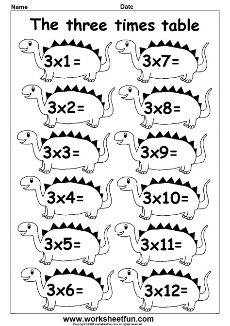 Fun Times Table Worksheets - 4 Worksheets Maths Times Tables, Table Worksheet, Times Tables Worksheets, Multiplication Times Tables, Math Sheets, Kindergarten Skills, Multiplication Worksheets, Math Multiplication, Printable Math Worksheets