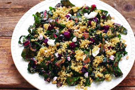 Warm Quinoa with Beets and Swiss Chard Recipe | Healthy Chard Recipes Healthy, Swiss Chard Salad, Moroccan Vegetables, Swiss Chard Recipes, Chard Recipes, Superfood Salad, Beet Recipes, Complete Protein, Protein Recipes