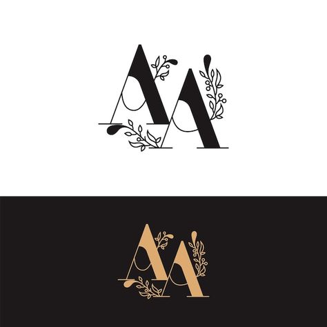 Handdrawn wedding monogram aa logo | Premium Vector #Freepik #vector #elegant-floral #elegant-flower #floral-card #vintage-card Ad Wedding Logo, Aa Logo, Aa Monogram, Aa Wedding Logo, Ap Wedding Logo Design, Aa Monogram Wedding, Wedding Monogram Logo Ar, Aj Wedding Monogram, Card Banner