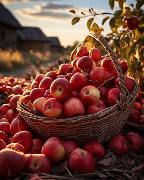 Apple Festival, Cheap Fall Decor, Apple Farm, Apple Season, Wicker Picnic Basket, Fall Apples, Apple Harvest, Apple Orchard, Harvest Season