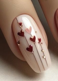 Pedicure Ideas Valentines, Fancy Nails Designs, Elegant Nails, Heart Nails, Fancy Nails, Chic Nails, Valentine's Day Nails, Valentines Nails, Acrylic Nail Designs