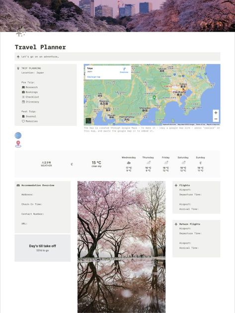 Cute Notion, Free Printable Meal Planner Templates, Notion Travel Planner, Trip Planning Template, Study Planner Free, Meal Planner Printable Free, Travel Planner Template, Free Planner Templates, Life Planner Organization