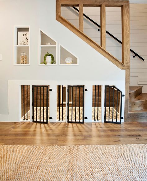 Stairs Dog House, Dog Under Stairs, Dog Condo, Under Stairs Dog House, Dog Nook, Room Under Stairs, Stair Nook, Dog Bedroom, Dog Storage