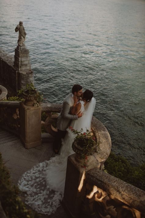 Wedding Dress Lake Como, Wedding Portrait Inspiration, Lake Como Italy Wedding Reception, Wedding Ideas Lake Como, Italian Wedding Bride, Lake Como Italy Wedding Aesthetic, Italian Lake Wedding, Italian Wedding Elopement, Lake Como Micro Wedding