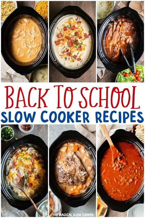 Oct 16, 2019 - It's already that time again! Get that crockpot out and ready for these back to school slow cooker dinners! Dinner Ideas For Family Of 5 Easy Meals, Call Crockpot Recipes, Fall Pressure Cooker Recipes, Style It With Trix Recipes, 8hr Crockpot Recipes Dinners, Super Easy Crockpot Dinners, All Day Crockpot Recipes, Fall Dinners Crockpot, Kid Approved Crockpot Meals