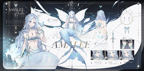 AmaLee Monarch 3.0 Siren Model Monarch Vtuber, Amalee Monarch, Vtuber Model, Character Sheet, R C, Voice Actor, Drawing Reference, Character Inspiration, A R