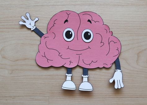 Check out this adorable cartoon brain paper craft on BrainFrame! #brain #psychology #science #kids #crafts #craftsforkids Brain Preschool Activities, Psychology Crafts, Cute Brain Drawing, Brain Crafts For Kids, Brain Activities For Kids, Brain Printable, Brain Template, Brain Psychology, Brain Pictures