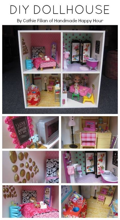 9 Flashy and fun DIYs! Grandchildren Quotes, Mod Melts, Ikea Dollhouse, Diy Bookshelf, Diy Barbie House, Ikea Bookshelves, House Makeover, Dollhouse Ideas, Doll Diy