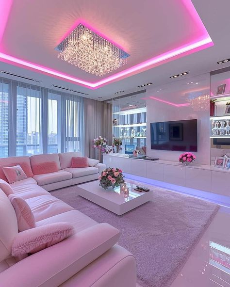 PINK 💕💫 Room Decor 🙂‍↔️ #explorepage✨ Pink House Interior, Preppy Zepeto, Ruang Tv, Bedroom Vibes, Girly Apartments, Girly Apartment Decor, Dream Life House, Bloxburg Ideas, Material Things