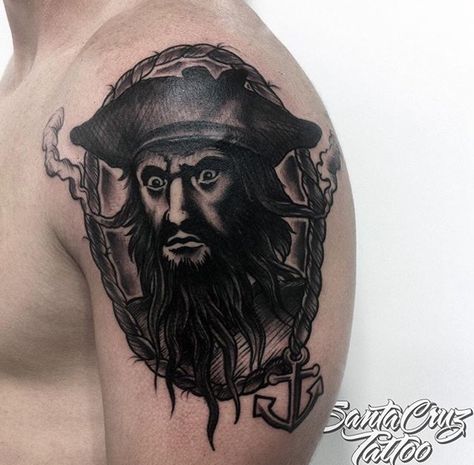 Blackbeard Blackbeard Tattoos, A Pirates Life For Me, A Pirates Life, Pirates Life For Me, Pirates Life, Badass Tattoos, Pirate Life, Traditional Tattoos, Traditional Tattoo