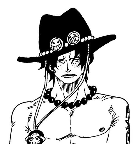 Ace Hat, Ace One Piece, Black And White One Piece, رورونوا زورو, One Piece Wallpaper Iphone, One Piece Ace, One Piece Drawing, One Piece Images, One Piece Comic