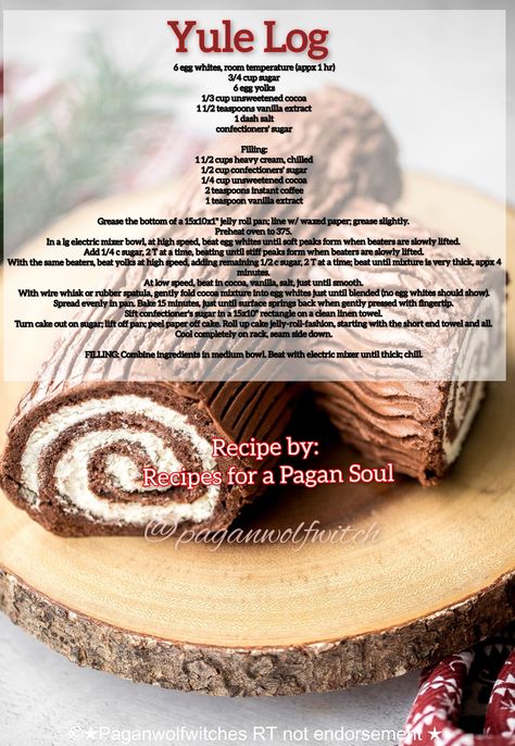 Yule pagan recipes By Recipes for a Pagan Soul Yule Recipes Pagan, Pagan Recipes, Yule Recipes, Yule Pagan, Herbal Recipes, Jelly Roll Pan, Yule Log, Electric Mixer, Instant Coffee