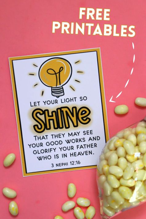 Let Your Light So Shine Free Printable, Let Your Light Shine Handout, Be The Light Gift Ideas, Share Some Kindness Bring Some Light Activities, Be The Light Party Ideas, Rise And Shine Party Theme, Let Your Light Shine Printable Free, Shine Your Light Craft, Let Your Light Shine Classroom Theme