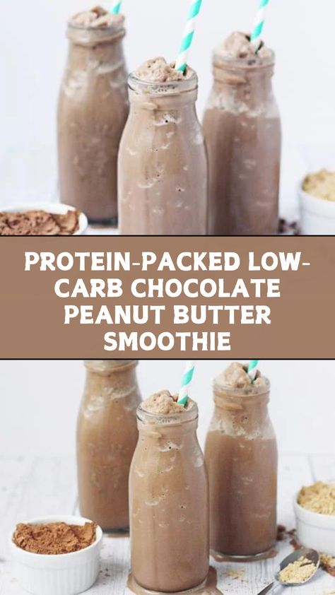 PROTEIN-PACKED LOW-CARB CHOCOLATE PEANUT BUTTER SMOOTHIE Keto Peanut Butter Smoothie Almond Milk, Keto Protein Shakes Recipes, Keto Chocolate Peanut Butter Smoothie, Smoothie With Peanut Butter Powder, Pb2 Recipes Smoothie Protein Shakes, High Protein Smoothies No Powder, Keto Peanut Butter Smoothie, Almond Milk Protein Shake, Low Carb Protein Shake