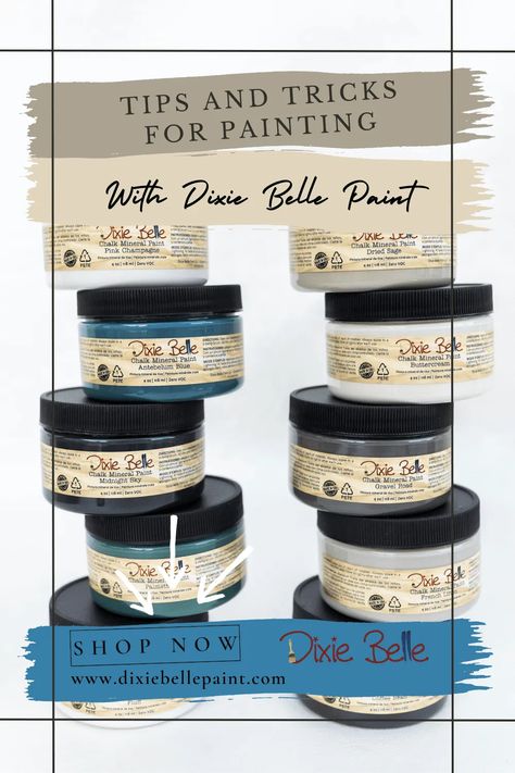 Tips and Tricks for Painting with Dixie Belle Paint Dixie Belle Painted Furniture, Chalk Paint Colors Combinations, Dixie Belle Chalk Paint Furniture, Things Paint, Chalk Paint Chairs, Painting Bookcase, Chalk Paint Furniture Diy, Painted Night Stands, Hutch Makeover