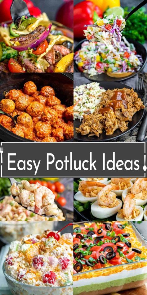 potluck dishes Ideas For Potluck, Easy Potluck Ideas, Summer Potluck Dishes, Main Dish For Potluck, Church Potluck Recipes, Best Potluck Dishes, Potluck Appetizers, Summer Potluck Recipes, Easy Potluck Recipes