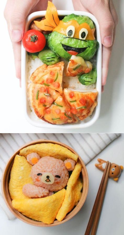 Character Bento Box Ideas, Charaben Bento, Food Art Bento, Bento For Kids, Character Bento, Bento Meals, Bento Box For Kids, Appetizing Food, Kotak Bento