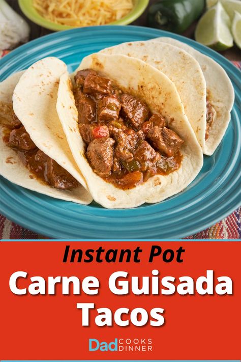 Carne Guisada Recipe Mexican, Pressure Cooker Stew, Guisada Recipe, Mexican Casseroles, Mexican Beef Stew, Instant Pot Stew, Taco Filling, Carne Guisada, Mexican Beef