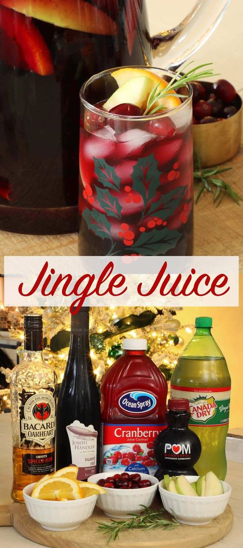 Holiday Rum Punch, Jingle Juice Recipe, Christmas Sangria Recipes, White Wine Sangria Recipe, Christmas Cocktails Easy, Jingle Juice, Christmas Sangria, Christmas Drinks Recipes, Rum Punch Recipes