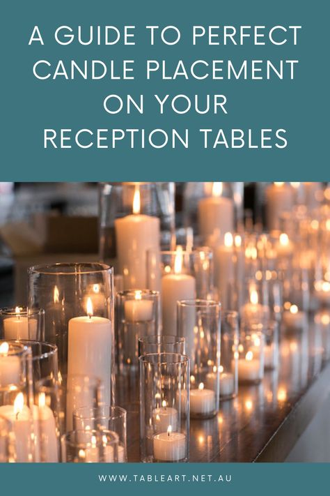 Curious about where to place candles on your event table? Check out Table Art Event Hire's tips on creating a beautiful setup without compromising safety. From banquet-style considerations to accommodating other table decor, ensure your candles enhance the ambiance seamlessly. Multiple Candle Centerpieces, Hurrican Centerpieces Wedding, Candle Placement Ideas, Candlescapes Wedding, Candle Setup Ideas, Wedding Table Scape Ideas, Candle Tablescapes Wedding, Candle Centerpiece Wedding, Table Decor Candles