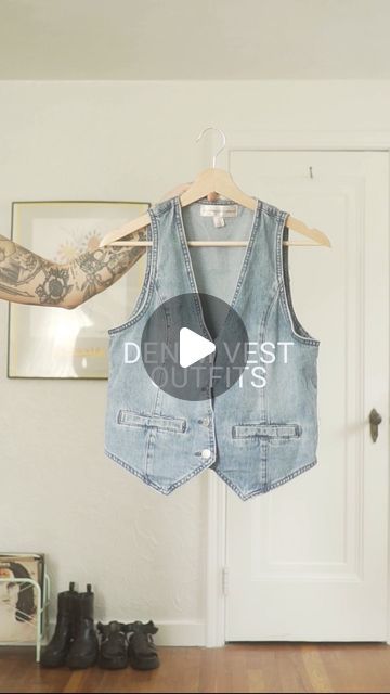 maria layton on Instagram: "which is your favorite?! 🥹🫶🏼 comment VEST and i’ll send you a link to all of the outfits!! OR head to my latest LTK post for the links! if it’s not linked, it’s thrifted!   happy monday!!!! i’ve been loving denim vests, however they are a little harder to style sometimes! so i wanted to put a few outfits together ◡̈ save for future outfit inspo!   the one i am wearing is from @kohls and is a small & is unfortunately sold out in a small! but mediums and large are still left! i linked a ton of other very similar ones as well !!!" Jean Skirt And Vest Outfit, Outfits With Denim Vests For Women, Blue Jean Vest Outfits For Women, Denim Vest And Jeans Outfit, How To Wear A Denim Vest, Styling Jean Vest, Vest Denim Outfit, Styling Denim Vest, 80s Vest Outfits