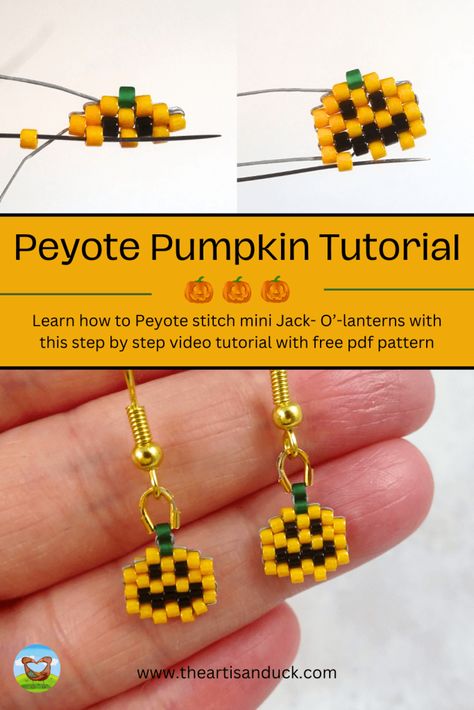 Beaded Ghost Pattern, Brick Beading Tutorial, Free Seed Bead Patterns Tutorials, Beaded Charms Patterns, Seed Bead Jewelry Patterns Free, Diy Halloween Earrings, Delica Beads Patterns, Beaded Jewelry Tutorials Step By Step, Beaded Earrings Ideas