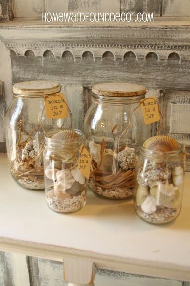 If you're like me, you've been collecting seashells all summer long... I've actually been collecting them for over a decade. I have some easy ways to display them using your everyday items at home (and one NOT so everyday item!) Click over to the HOMEWARDfound blog to see more (you're not going to BELIEVE number five!) #SummerStyle Seashell Display, Shell Display, Art Coquillage, Seashell Projects, Shells And Sand, Deco Nature, Shell Collection, Sea Shell Decor, Shell Decor