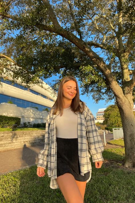 Shacket weather>>>🍂⁠ @mary.katherineh is feeling like fall in her new outfit from our INFLUENCER ROUNDUP! Tap to shop her look!!⁠ ⁠ #influencer #shacket #plaid #corduroyskirt #influencerroundup Skirt With Shacket, Shacket Plaid, Shacket Outfit, Corduroy Skirt, New Outfits, Influencer, Fall Outfits, Tap, Plaid