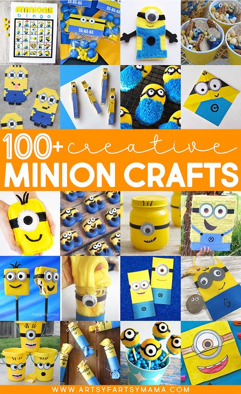 Minion Fall Decor, Minions Diy Crafts, Minions Arts And Crafts, Minion Crafts Diy, Free Printable Minion Templates, Minions Crafts For Kids, Minion Crafts For Preschoolers, Minion Birthday Party Games, Minion Diy Decorations