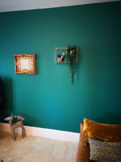 Dulux Emerald Glade Turquoise Walls Living Room, Emerald Interior, Emerald Green Rooms, Emerald Green Living Room, Emerald Green Bedrooms, Colour House, Green Walls Living Room, Green Bedroom Walls, Green Painted Walls