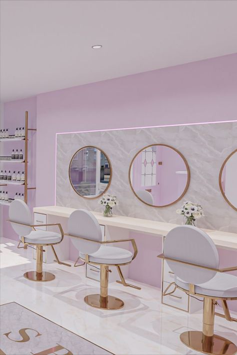 Salon Styling Stations, Nail Salon Interior Design, Beauty Station, Spa Interior Design, Hair Salon Interior, Salon Suites Decor, Styling Stations, Nail Salon Decor, Massage Bed