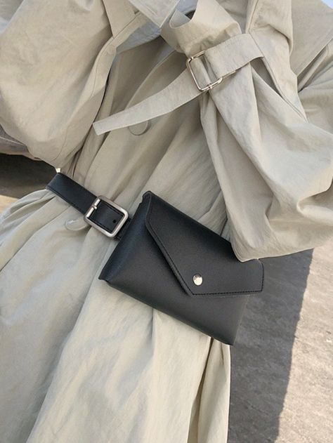 Mini Minimalist Flap Belt BagI discovered amazing products on SHEIN.com, come check them out! Leather Belt Bag Women, Belt Bag For Women, Belt Bag Leather, Waist Bags For Women, Mini Belt Bag, Waist Bag Women, Leather Waist Bag, Stylish Shoulder Bag, Adjustable Bag