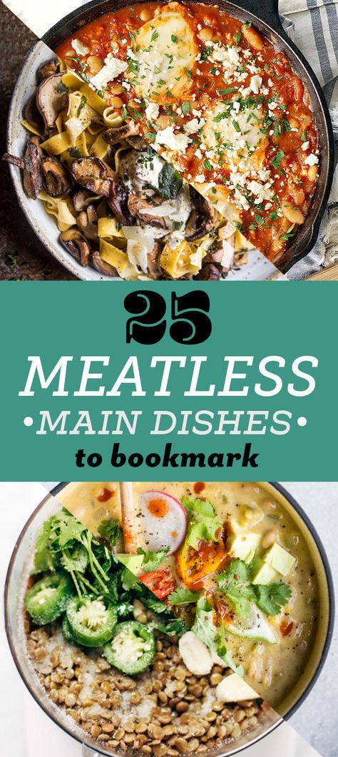 25 Dinner Ideas For People Who Are Trying To Eat Less Meat Meat For Dinner, Veggie Main Dishes, Meatless Main Dishes, Eat Less, Meatless Dinner, Vegetarian Main Dishes, Veggie Sandwich, Savory Vegan, Vegetarian Recipes Easy