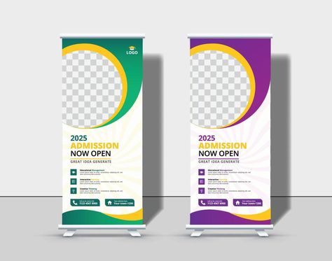 Modern Back to school admission roll up banner template Vector, school admission roll up banner design for school, college, university, coaching center Coaching Banner Design, College Banner Design, College Banner, Roll Up Banner Design, Coaching Center, Banner Design Inspiration, Roll Up Banner, School Banner, School Admissions