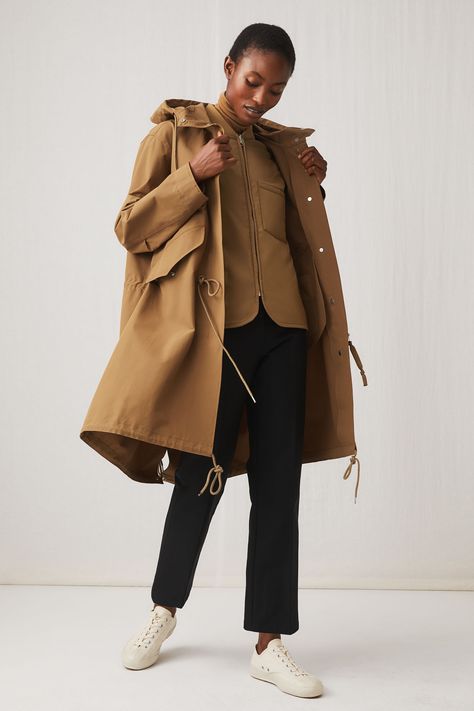 New brands for our Autumn wardrobes Parka Outfit Spring, Beige Parka, Coat 2020, Parka Outfit, Fishtail Parka, Clothing Guide, Beige Jacket, Artist Outfit, Hooded Parka