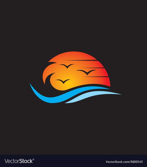 Sunset Logo Design Ideas, Sunset Logo Design, Sunset Graphic Design, Sunset Vector, Abstract Logos, Sunset Illustration, Sunset Logo, Sunset Abstract, Beach Logo