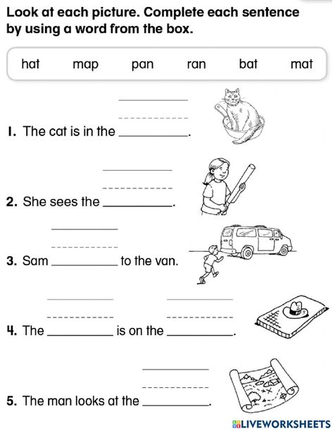 Cvc Sentences For Kindergarten, Short Vowels Worksheets, Phonics Sentences, Letter Worksheets Kindergarten, Sentences Worksheet, Short Vowel Worksheets, 3 Letter Words, Cvc Worksheets, Cvc Words Kindergarten