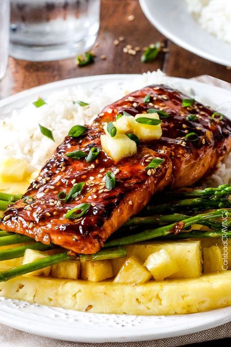 Caramelized Asian BBQ Salmon - Powered by @ultimaterecipe Food Cravings Dinner, Bbq Salmon Recipes, Asian Bbq Sauce, Asian Salmon Recipes, Slow Cooker Salmon, Easiest Meals, Asian Bbq, Salmon Marinade, Bbq Salmon