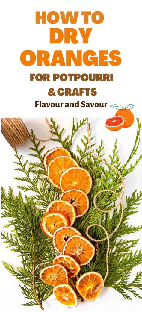 Easy instructions for how to dry orange slices for potpourri, garlands, wreaths, centerpieces or even cocktail garnishes! This post describes how to dry oranges in the oven or in a dehydrator. How To Dry Oranges For Potpourri, Homemade Kitchen Gifts, Drying Oranges, Dry Orange Slices, Dry Oranges, Orange Potpourri, Dried Orange Garland, Cocktail Garnishes, Dried Potpourri